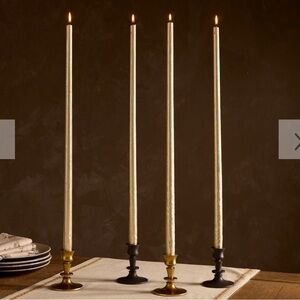 Pottery Barn XL Flame Taper Candle Set of 4 (gold)
